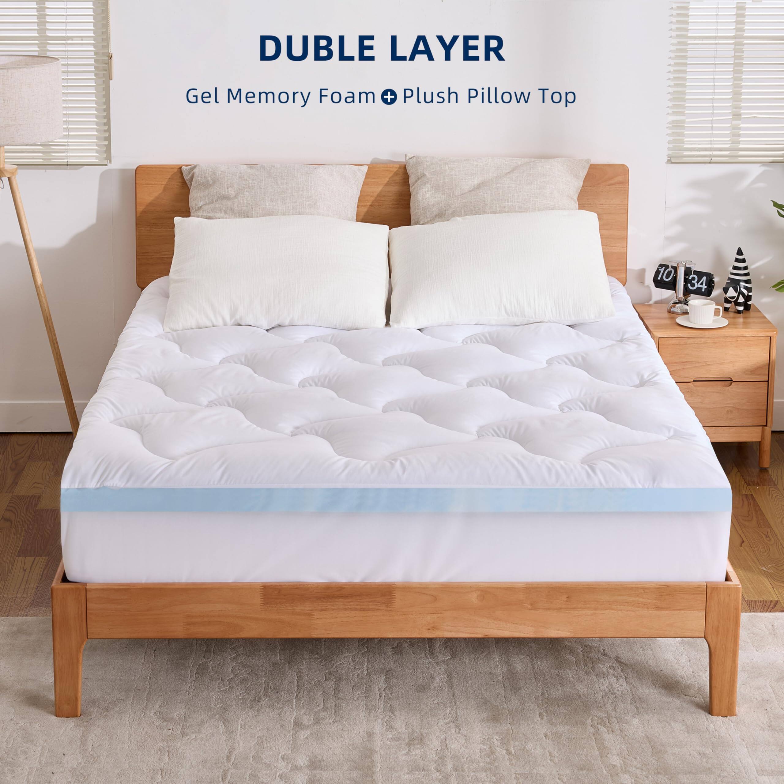 DUBLE LAYER  
Gel Memory Foam + Plush Pillow Top