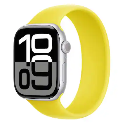 Front. Apple - Solo Loop Braided 40mm Watch Band Size 4 - Yellow.