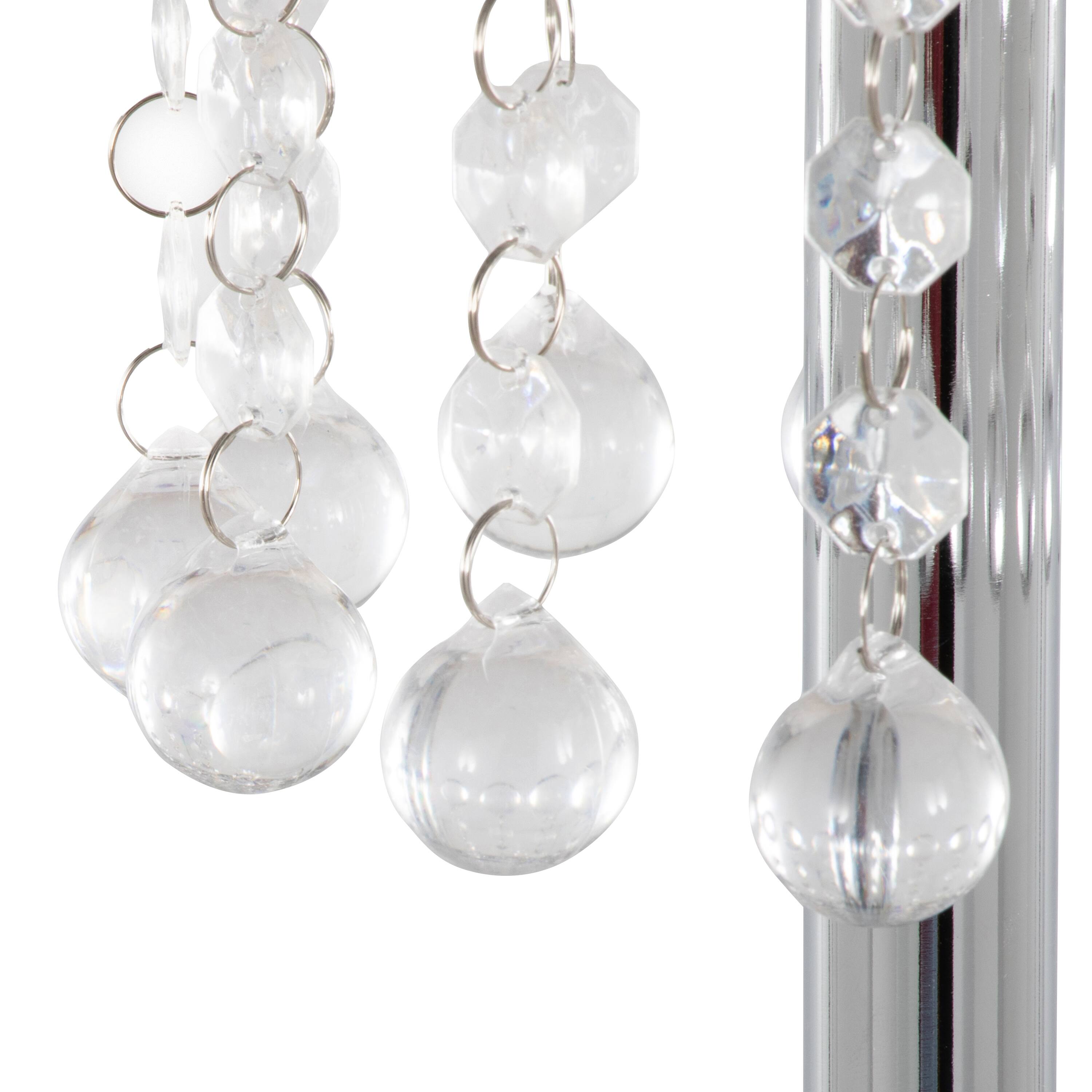 Alt View 2. Loheer - Loheer 60-Inch Polished Chrome Crystal Accent Room Luminaire Elegant Living Room Lighting Fixture - Clear.