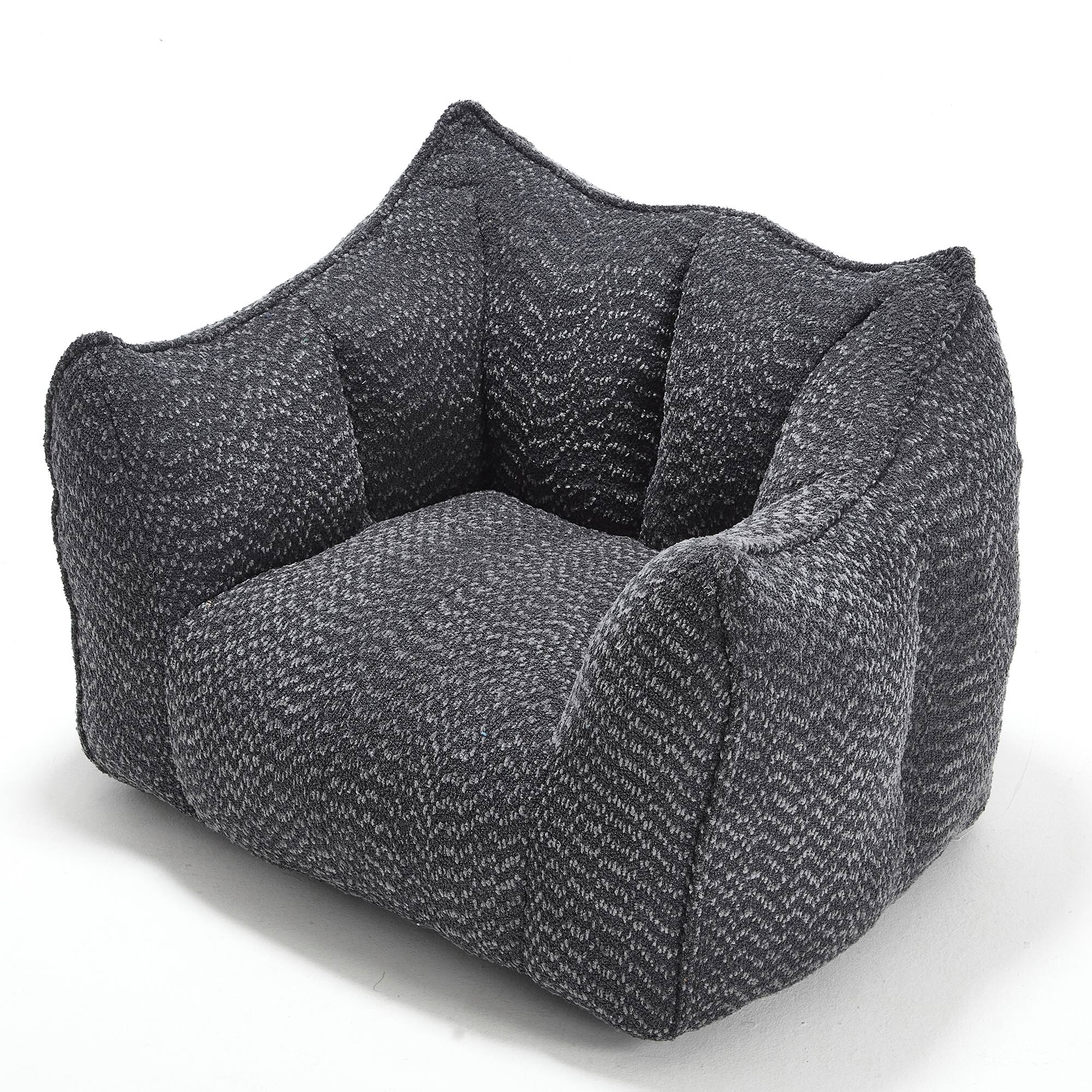 Alt View 10. GOODSILO - Premium Square Lazy Sofa Chair with High-Resilience Foam for Living Room and Bedroom Comfort - Black.