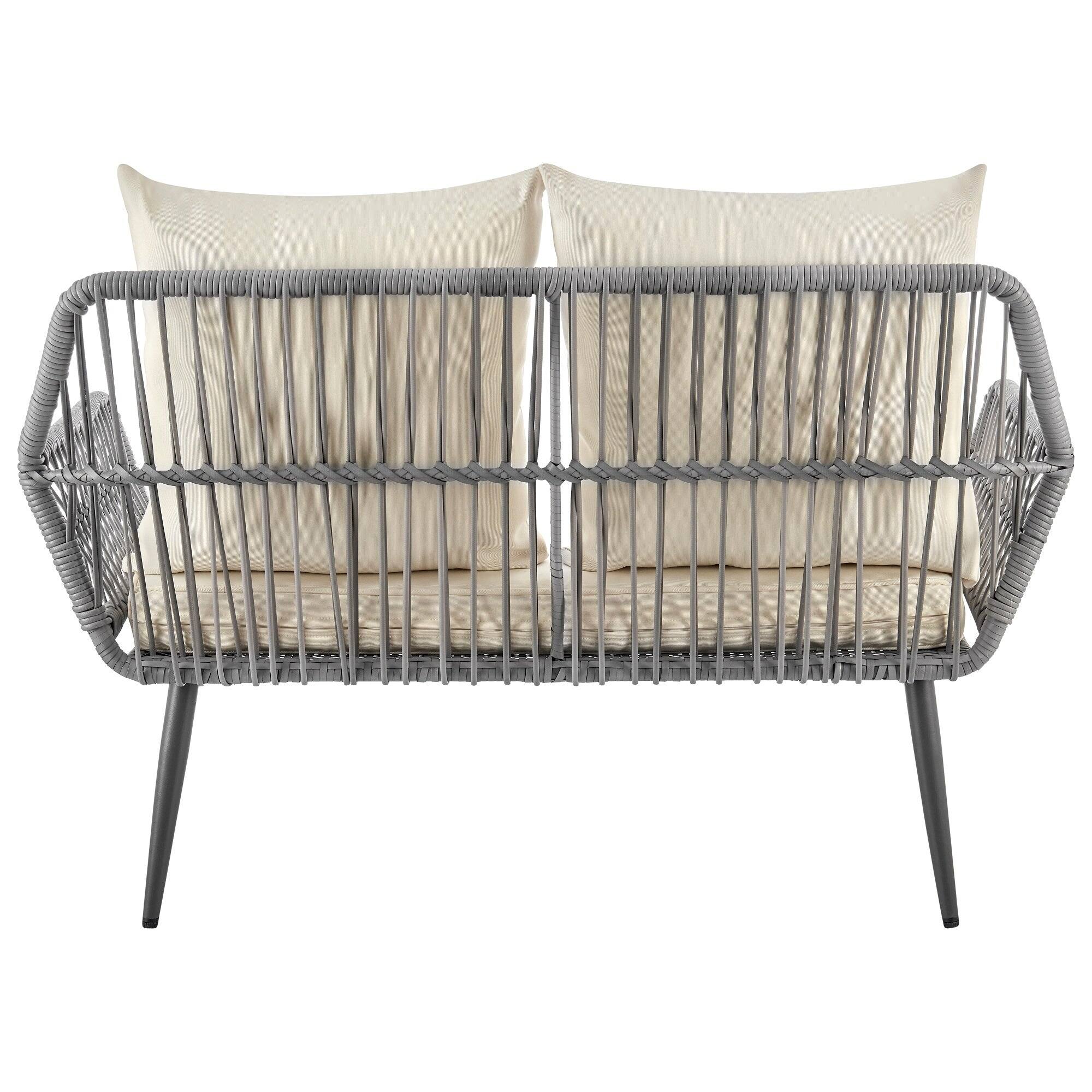 Alt View 4. Manhattan Comfort - Portofino Modern 4-Piece Patio Conversation Set - Gray and Cream.