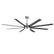 Angle. Breezary - 72" Large Indoor Ceiling Fan with Remote, 8 ABS Blades, 6-Speed DC Motor, Timer, 7''/12''Downrods, Light/No Light Option - Satin Nickel and Black(With Light).