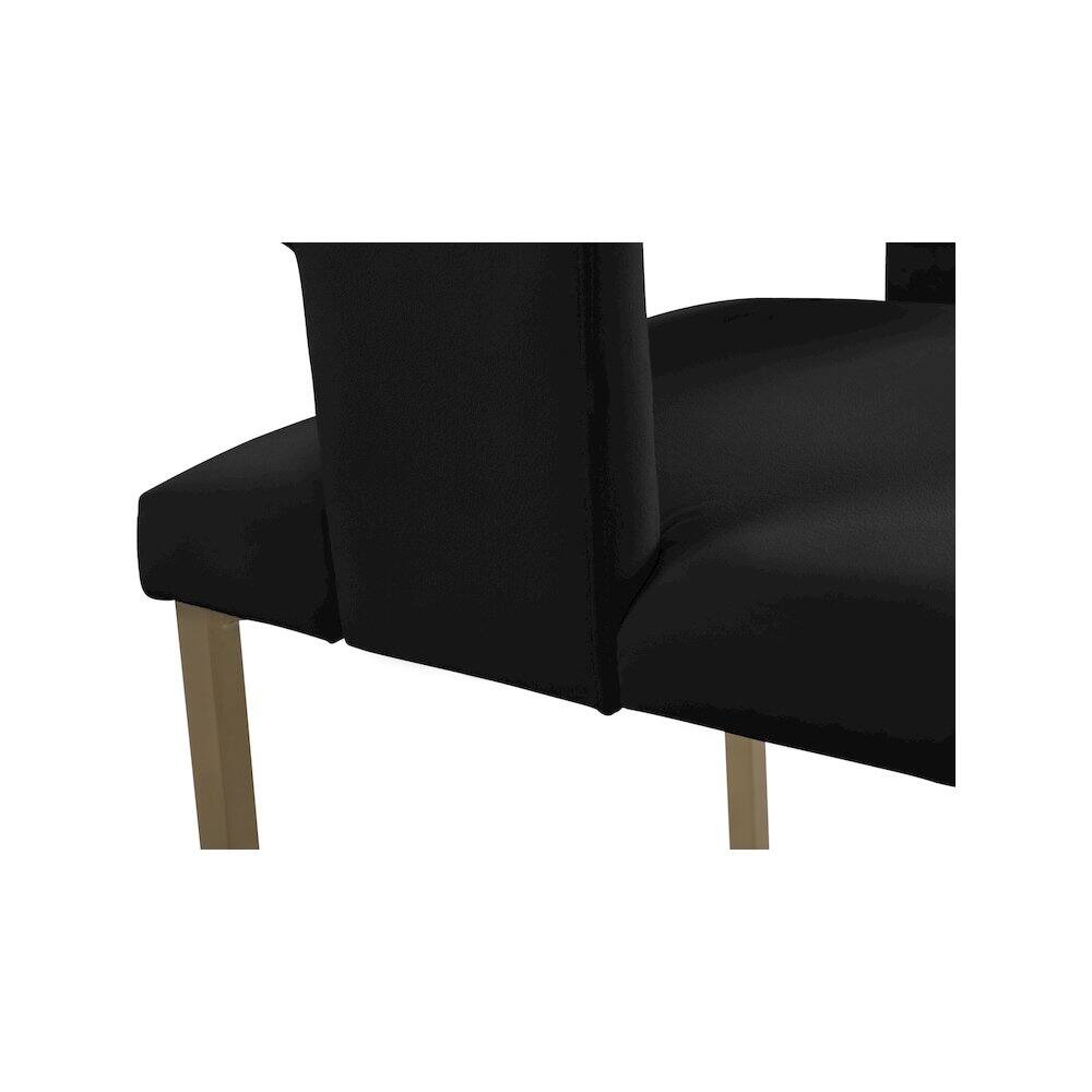 Alt View 4. Meridian Furniture - Caleb Black Velvet Dining Chair, Set of 2 - Black.