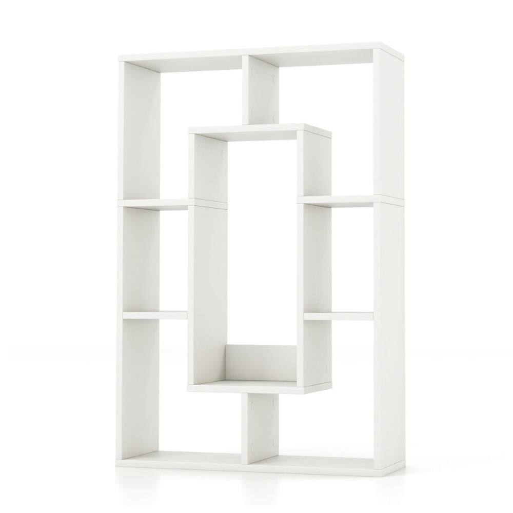 Front. Kadyn - Bookcase Book Shelf,Storage Shelf Unit Plant Stand,7-Cube Geometric Bookshelf Modern Decorative Open Bookcase-White - White.