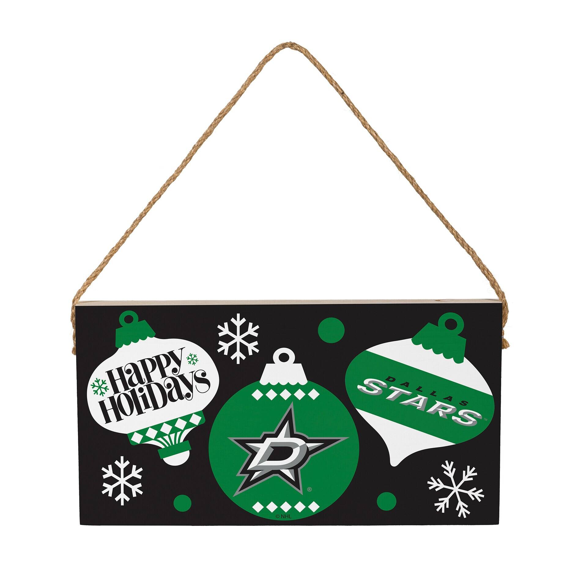 Dallas Stars 6" x 11" Holiday Wood Wall Sign