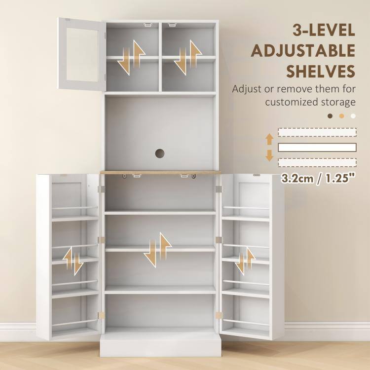 3-LEVEL ADJUSTABLE SHELVES  
Adjust or remove them for customized storage  
3.2cm / 1.25"