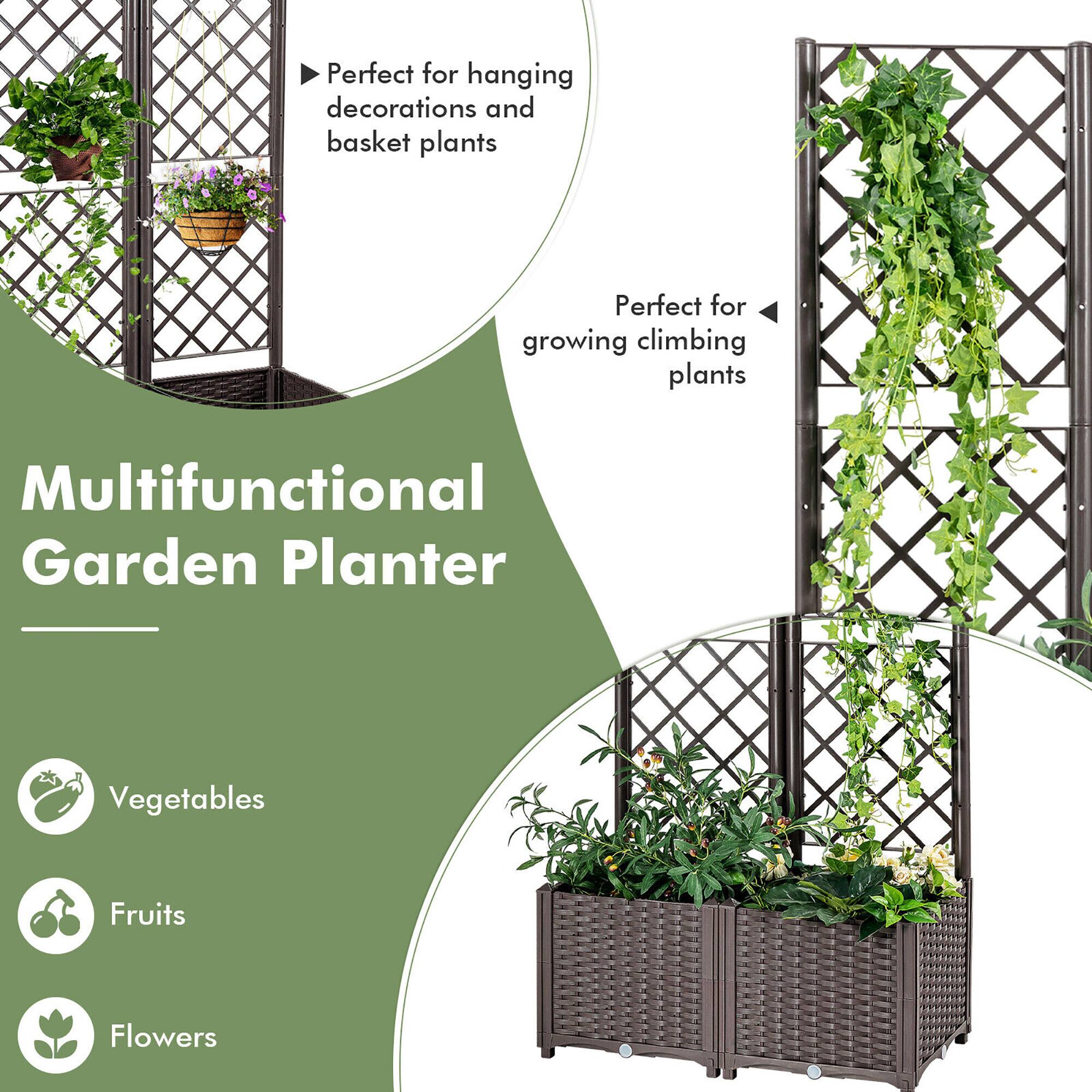 Multifunctional Garden Planter

- Perfect for hanging decorations and basket plants
- Perfect for growing climbing plants

Vegetables  
Fruits  
Flowers