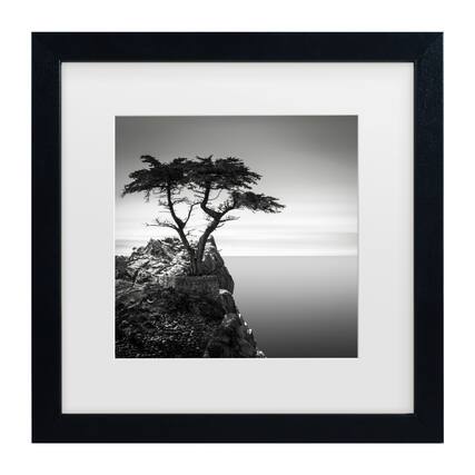 Front. Trademark Fine Art - Dave MacVicar 'The Lone Cypress' Matted Framed Art - Multicolor.