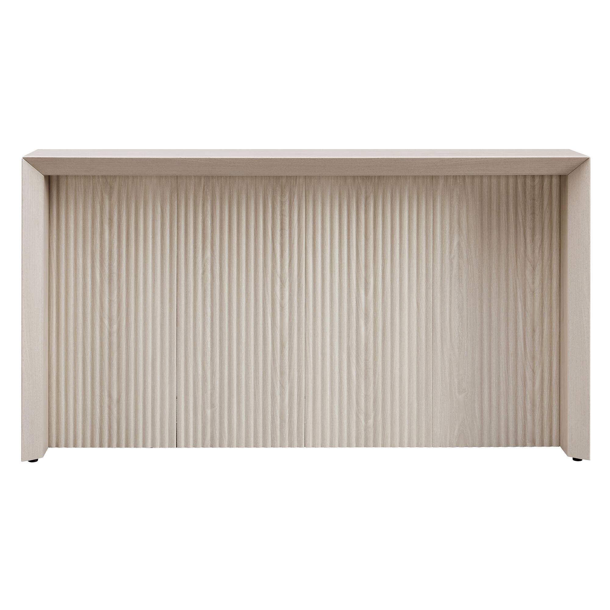 Angle. Hudson&Canal - Piedmont 56" Wide Rectangular Fluted Console Table - White.