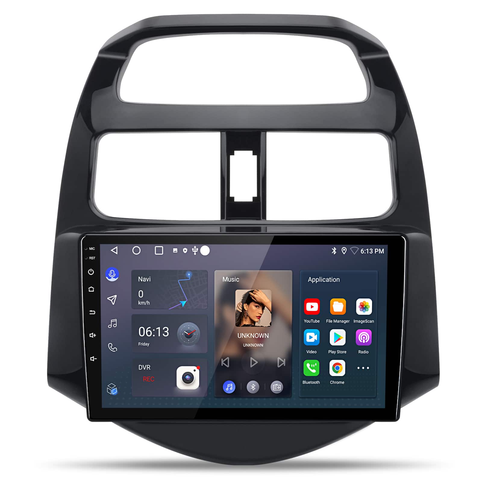Junsun - For Chevy Spark 2013-2015 2+64GB carplay 9 Inch Android 15 Car Stereo Radio GPS Navi WIFI SWC RDS BT FM - Black