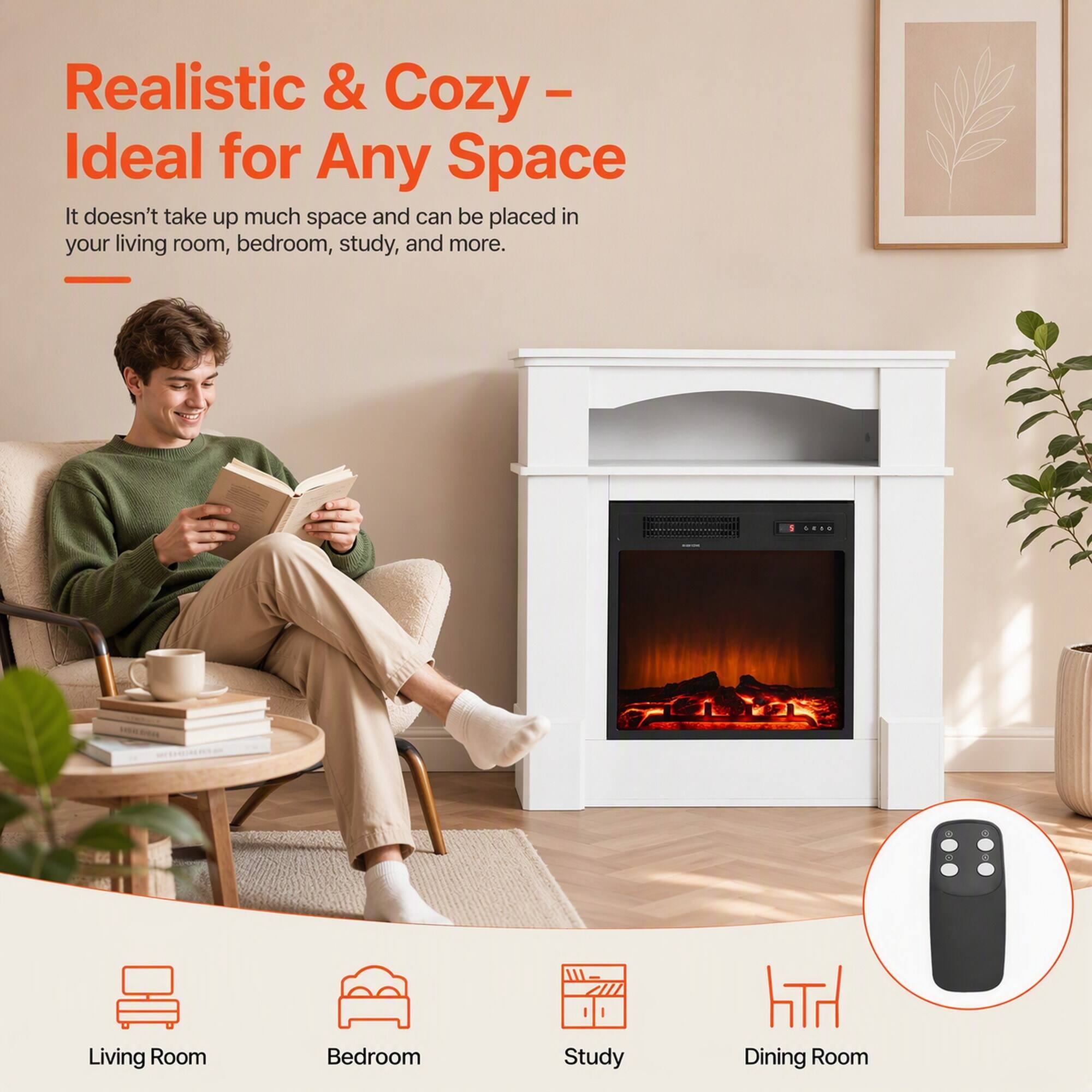 Realistic & Cozy - Ideal for Any Space

It doesn't take up much space and can be placed in your living room, bedroom, study, and more.

Living Room
Bedroom
Study
Dining Room