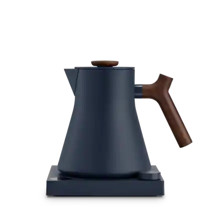 Front. Fellow - Corvo EKG Pro Electric Kettle - Stone Blue and Walnut.