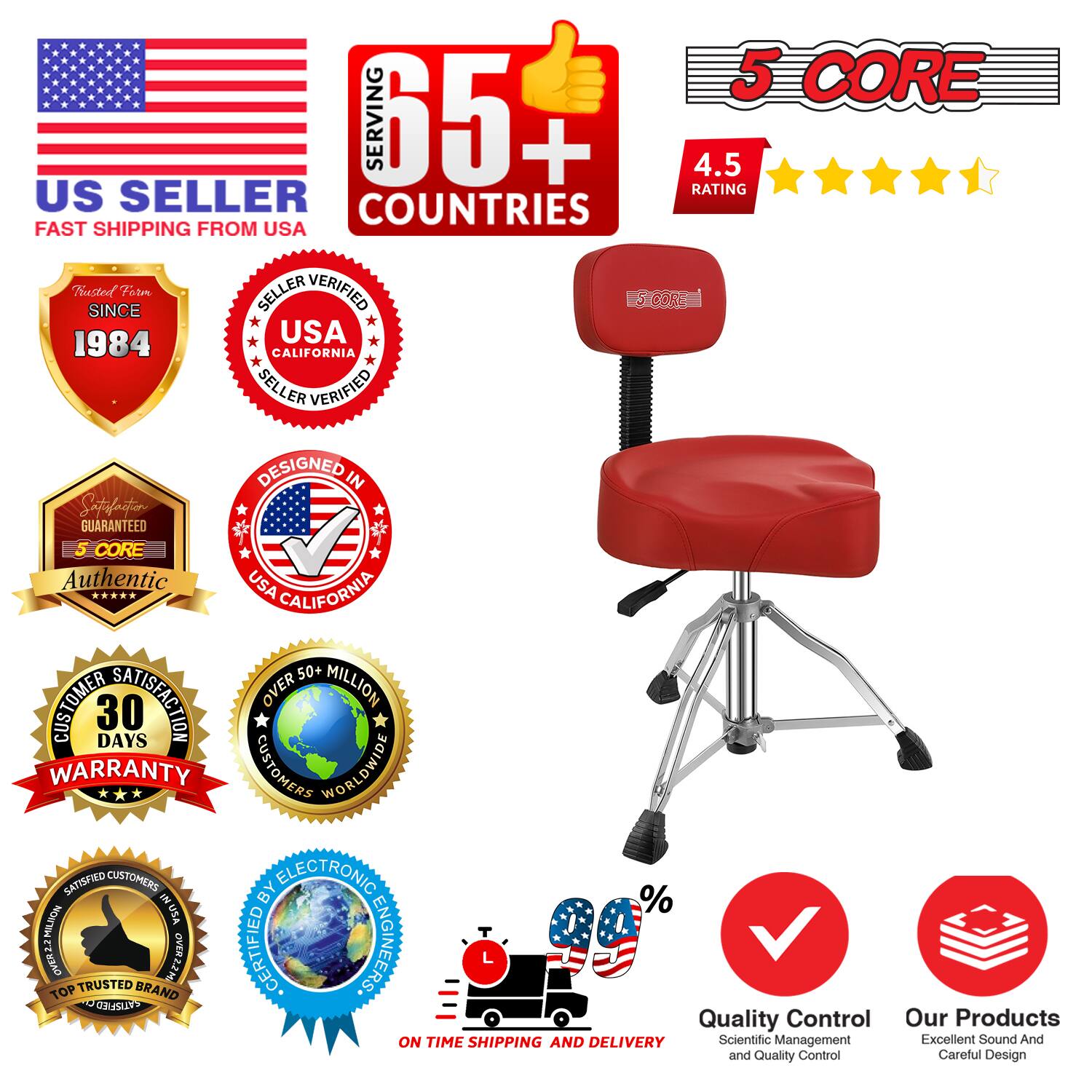 **US Seller**
- Fast Shipping from USA

**5 Core Serving 65+ Countries**

**4.5 Rating**

**Trusted Since 1984**

**Seller Verified USA California**

**Designed in USA California**

**Satisfaction Guaranteed**

**5 Core Authentic**

**30 Days Warranty**

**Over 50+ Million Customers Worldwide**

**Top Trusted Brand**

**Certified by Electronic Engineers**

**On Time Shipping and Delivery**

**Quality Control**
- Scientific Management
- Excellent Sound and Quality Control

**Our Products**
- Excellent Sound and Quality Control
- Careful Design

**Customer Satisfaction Guaranteed**