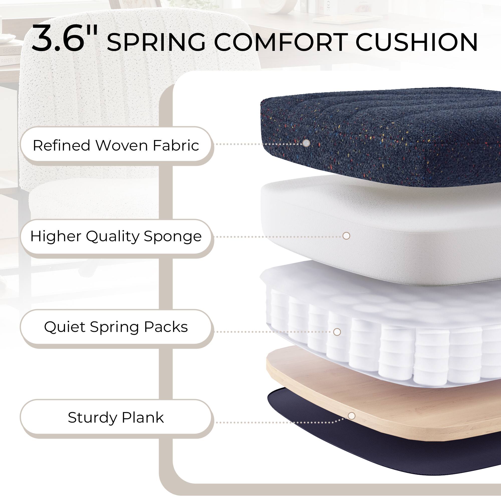 Dowinx Criss Cross Chair with Wheels, Premium Fabric, Pocket Spring ...