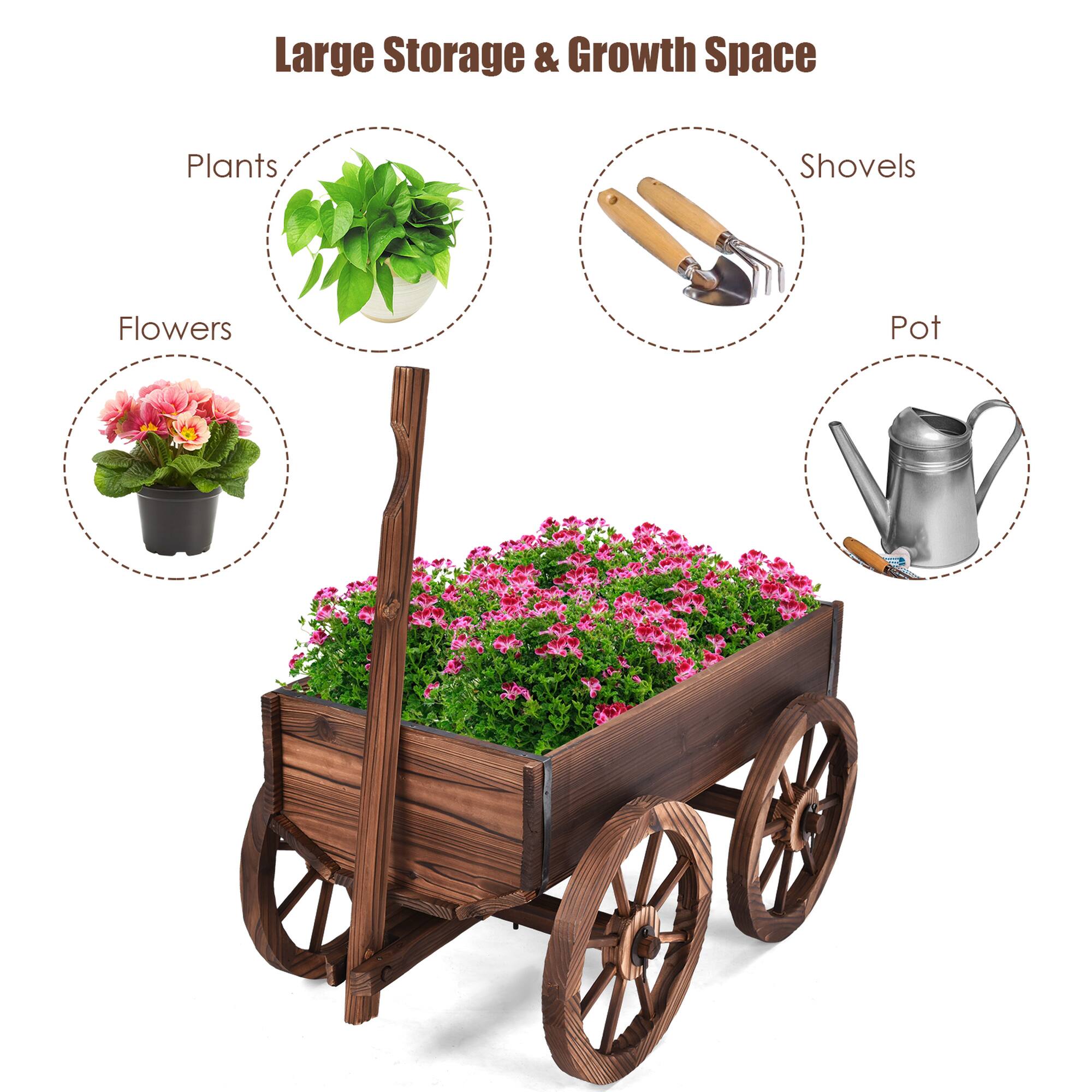 Large Storage & Growth Space: Plants, Shovels, Flowers, Pot