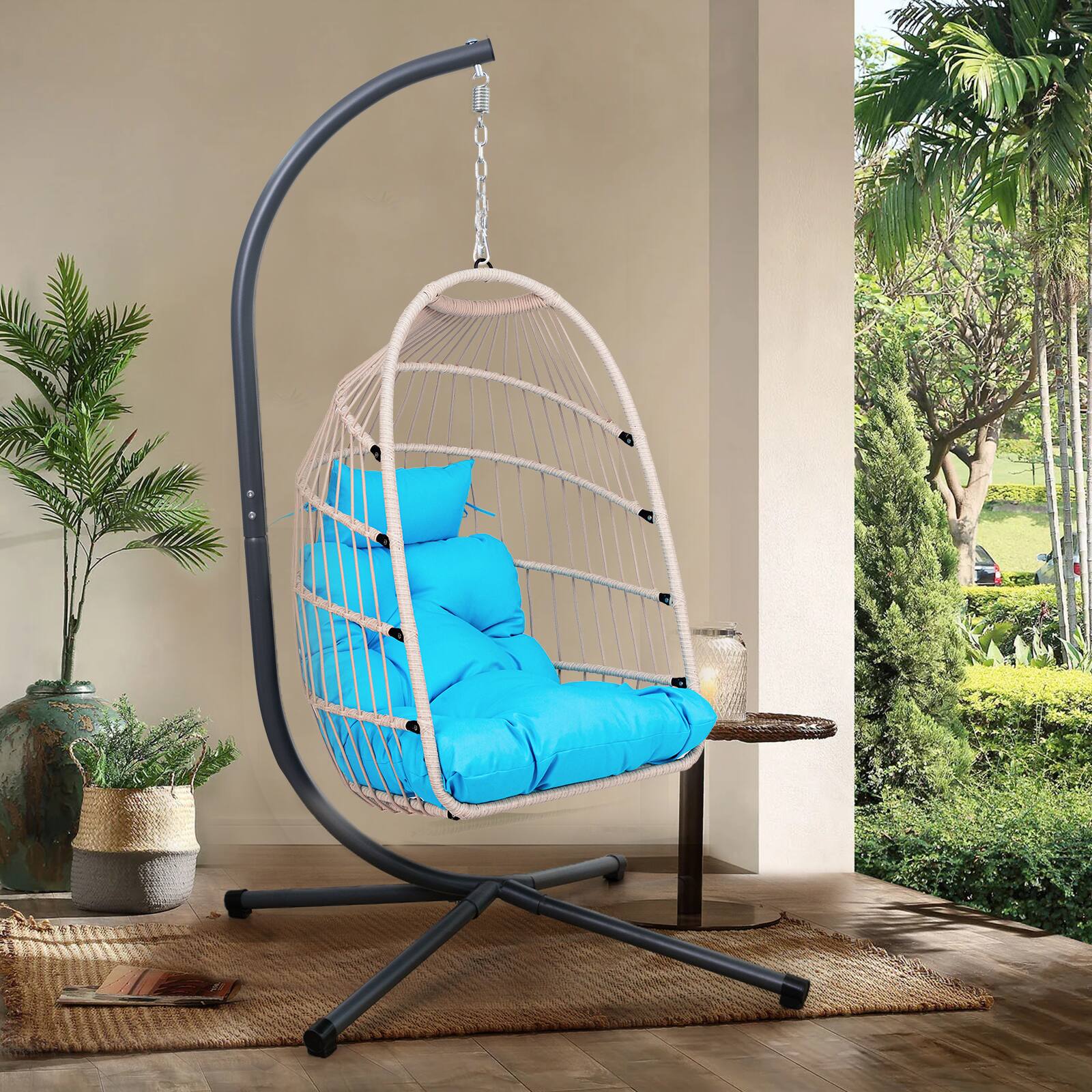 Swing Chair Cloud Reclining Lounge Swing Outsunny 3-Seat Outdoor