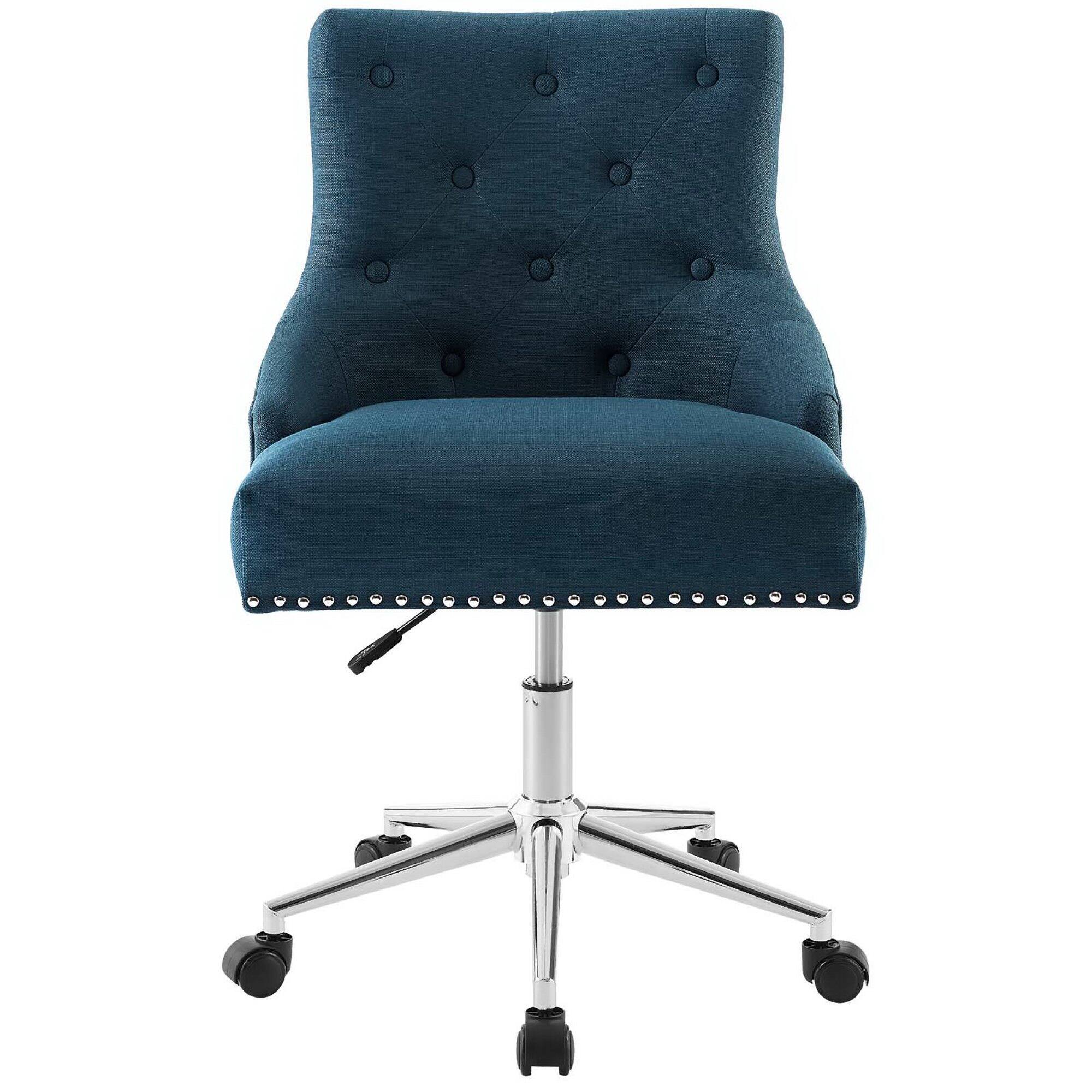 Alt View 2. Modway - Regent Tufted Button Swivel Upholstered Fabric Office Chair by Modway - Azure.