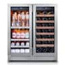 Ca'Lefort - 30 Inch Wine and Beverage Refrigerator, 3 Color LED, Dual Zone Wine Fridge,33 Bottles &80 Cans,Built-in Beverage Cooler - Stainless Steel