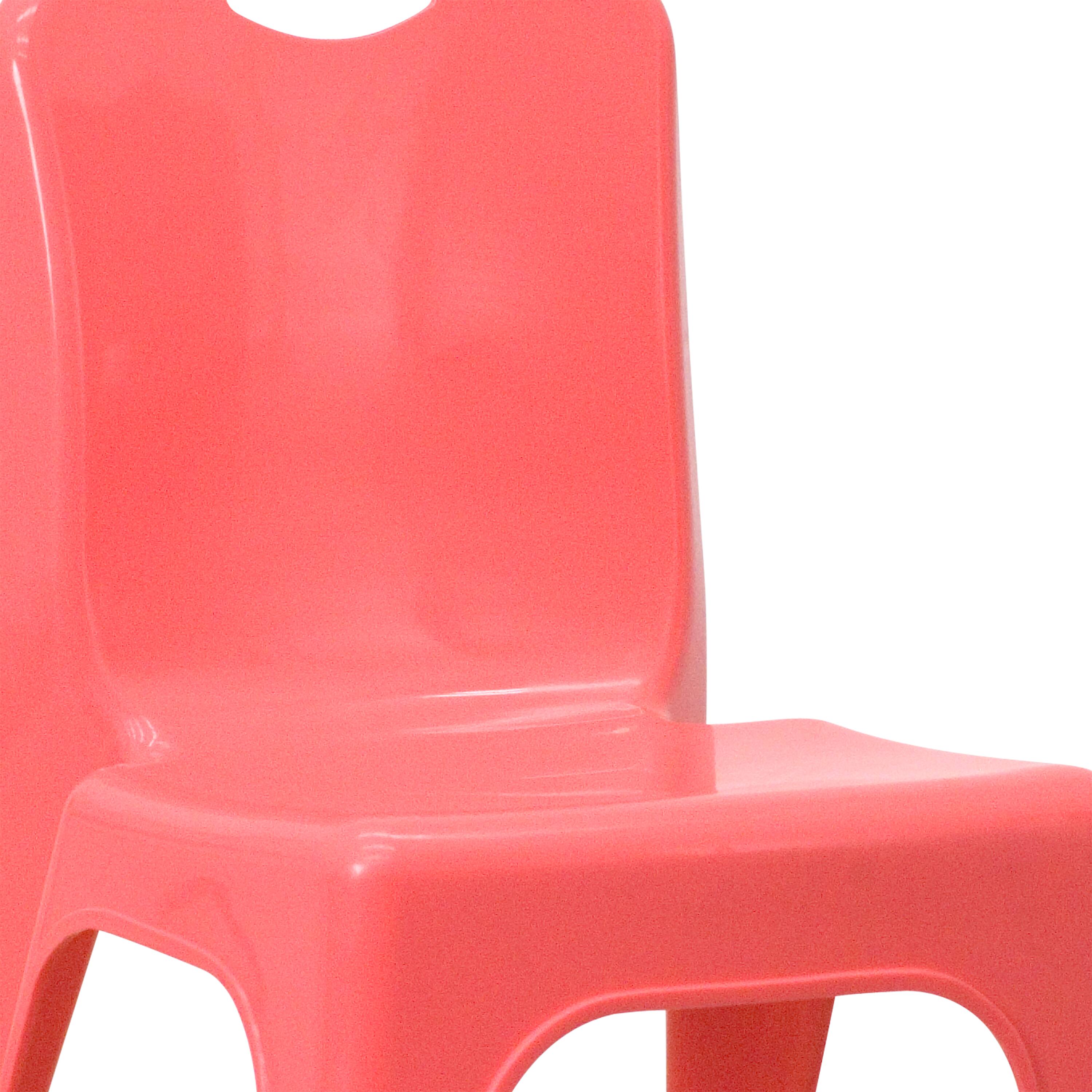 Alt View 9. Emma + Oliver - 2 Pack Plastic Stackable School Chair with Carrying Handle and 11"H Seat - Red.