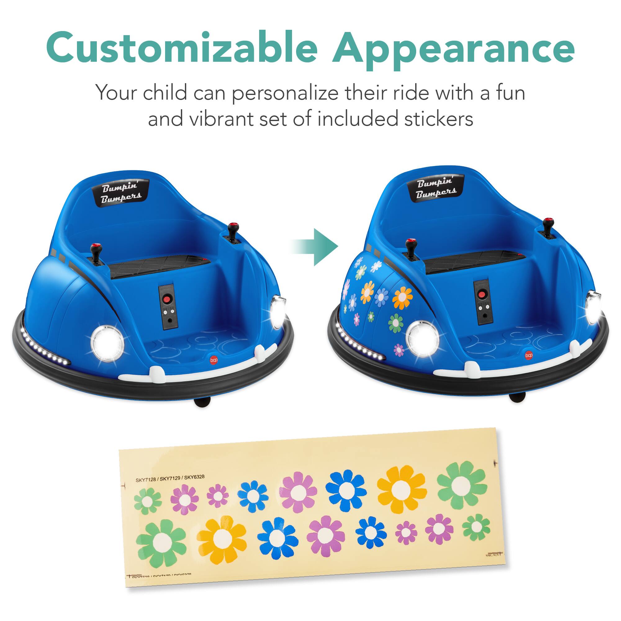 Customizable Appearance: Your child can personalize their ride with a fun and vibrant set of included stickers.