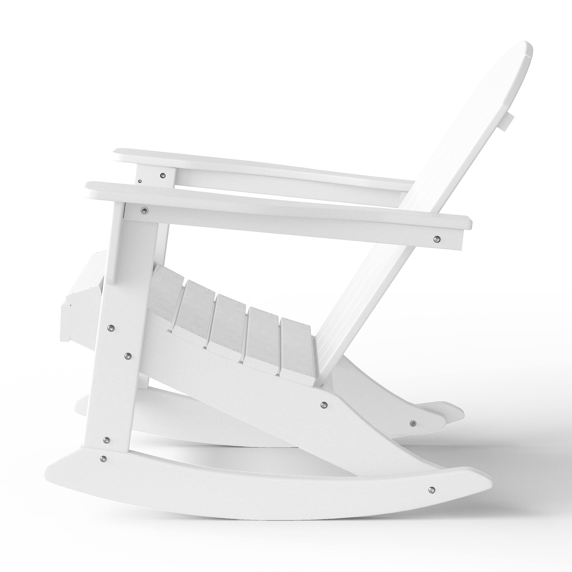 Alt View 3. WestinTrends - WestinTrends Malibu 2 piece set Outdoor / Patio Poly Adirondack rocking chairs ( 2 seater ) - White.
