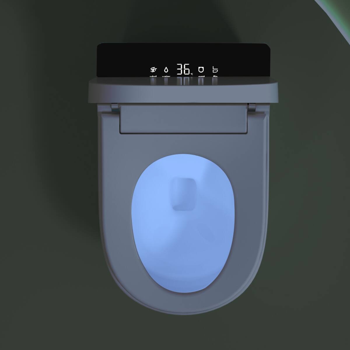 Alt View 9. Loheer - Loheer Compact Smart Toilet Porcelain Tankless Bidet with Auto Flush and Heated Seat, 23.25 in Depth - White.