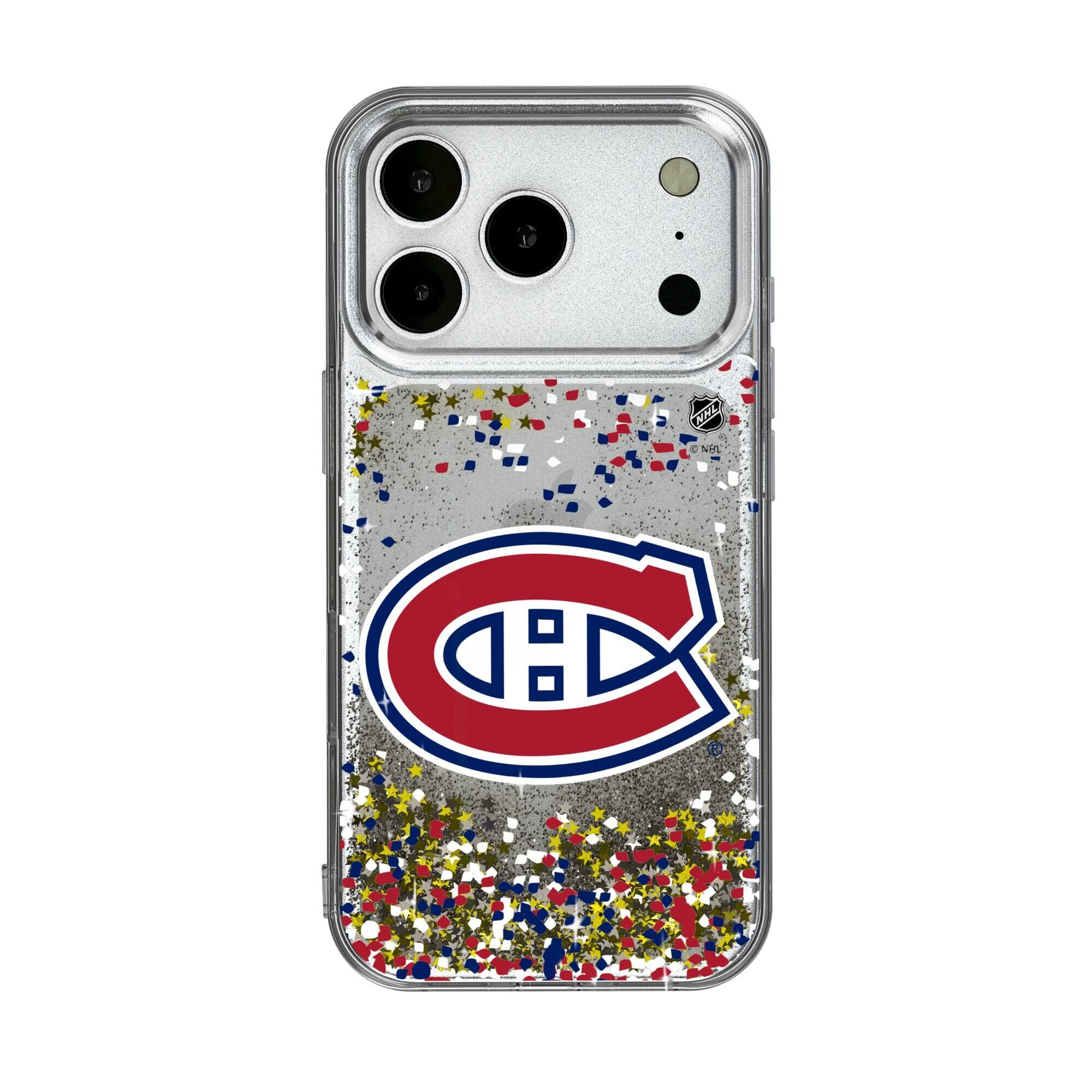 Front. Keyscaper - Montreal Canadiens iPhone Confetti Glitter Case - 16 Pro Max - Multicolor.