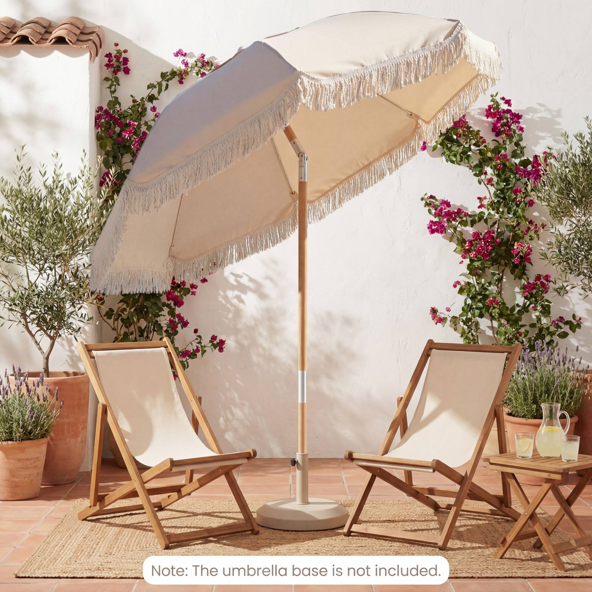 Note: The umbrella base is not included.