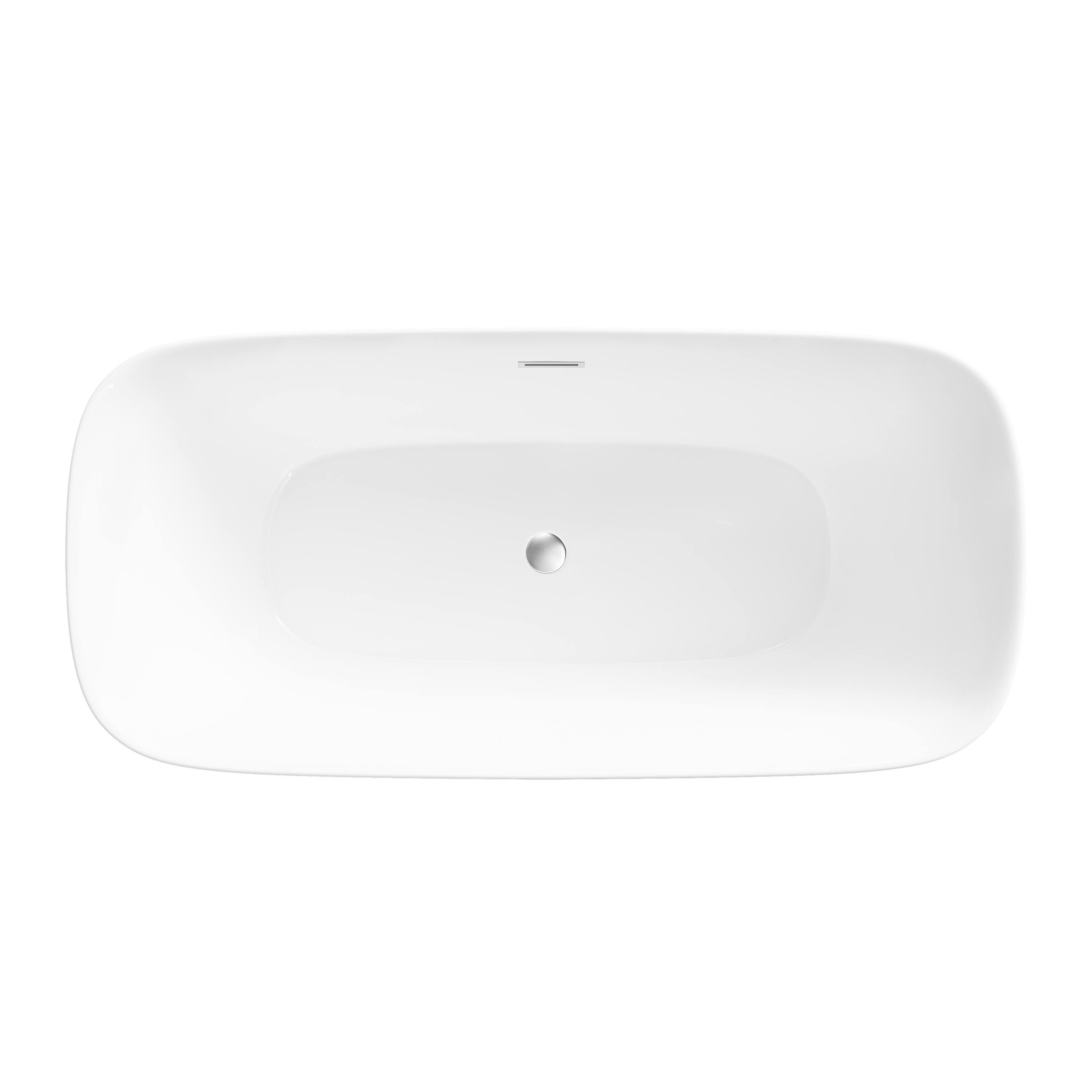 Alt View 9. WELLFOR - Tivor 67 in. x 31.5 in. Acrylic Freestanding Soaking Bathtub with Center Drain and Overflow - White.