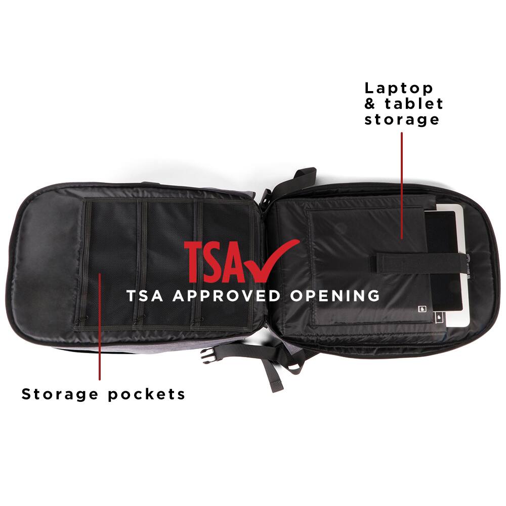 Laptop & tablet storage, TSA APPROVED OPENING, Storage pockets