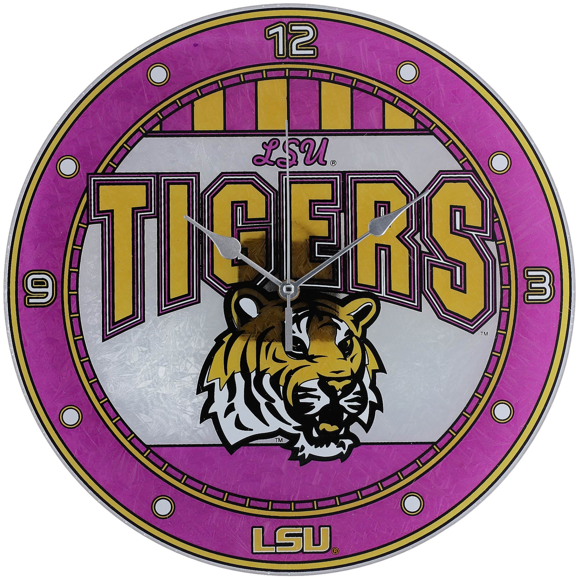 The Memory Company - LSU Tigers 12'' Art-Glass Wall Clock - Multicolor
