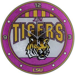 The Memory Company - LSU Tigers 12'' Art-Glass Wall Clock - Multicolor