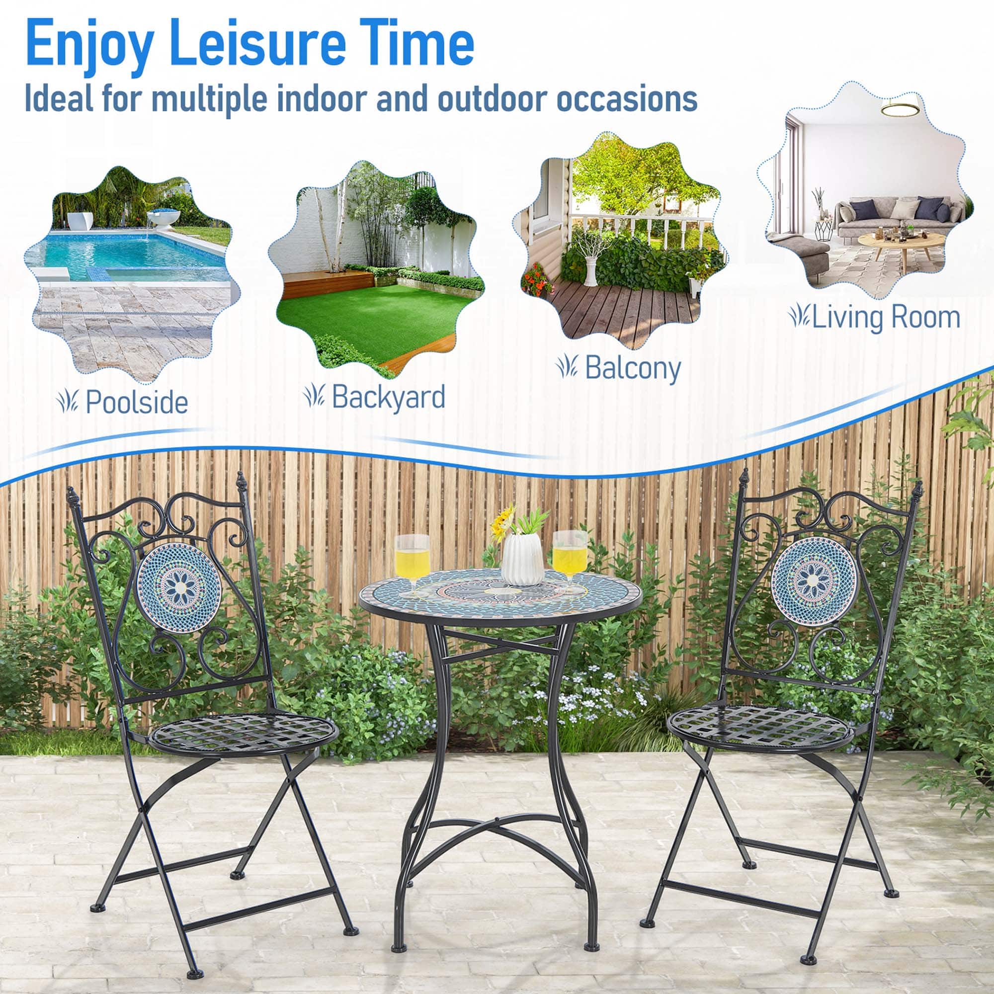 Enjoy Leisure Time Ideal for multiple indoor and outdoor occasions Poolside, Backyard, Balcony, Living Room.