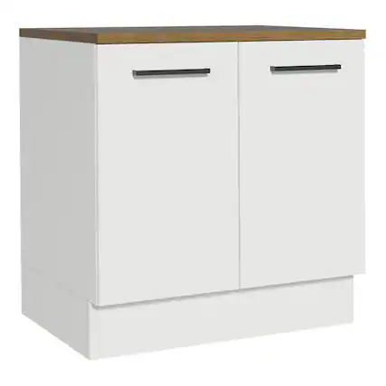 Front. Madesa - Madesa Hazel Kitchen Base Storage Cabinet with 2 Doors and Shelves 31 Inch Wooden Organization Unit for Pantry - White - White.