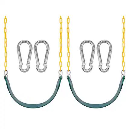 Front. Sorbus - Sorbus Heavy Duty Swing Seat Green Color with 66” Rust-Resistant Chain, Playground Swing Set Accessories, 2 Pack - Green.