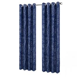RT Designers Collection - Brighton Foil Jacquard Polyester Window Curtain Grommet Panel 52" x 84" - Navy