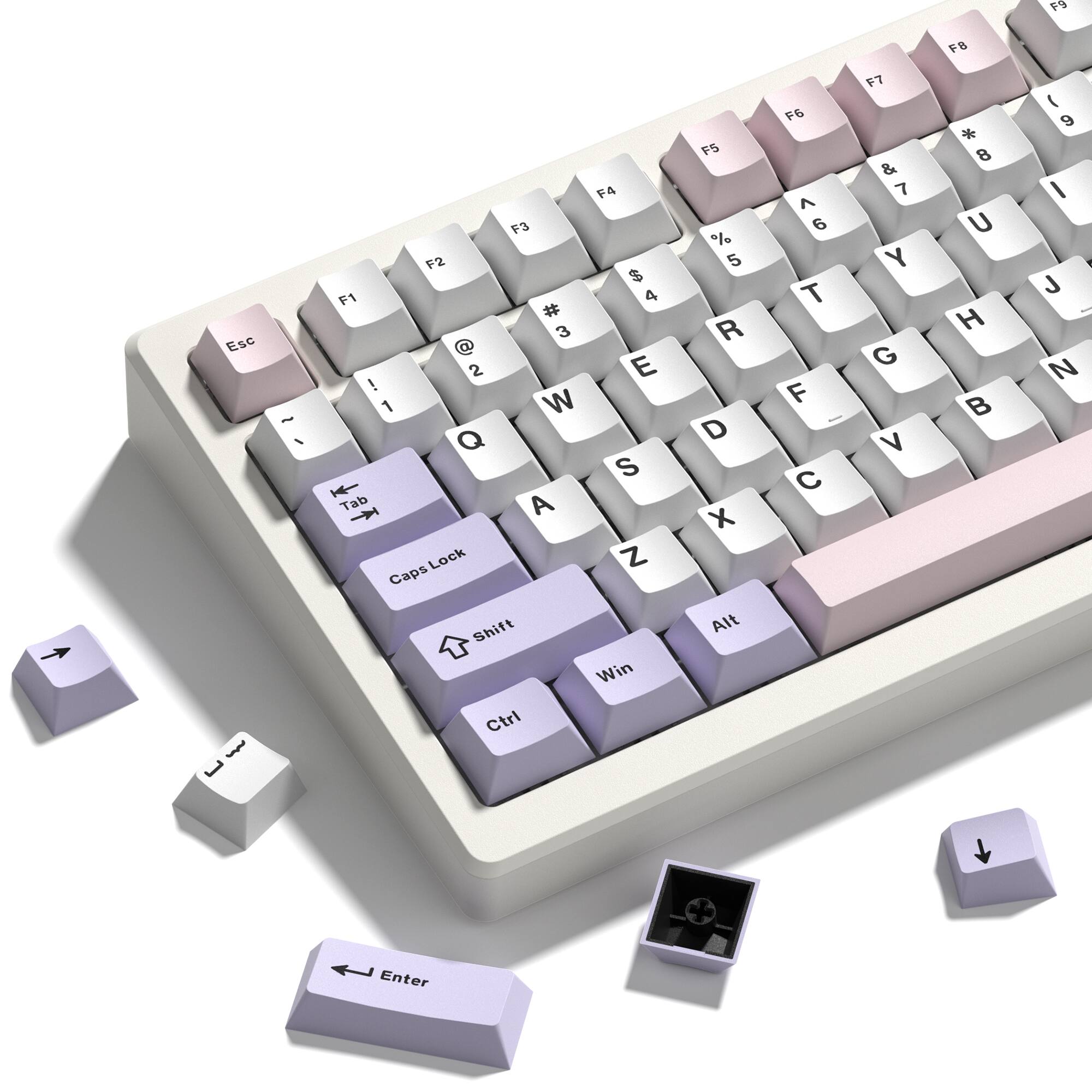 Womier PBT Keycaps,Cherry Profile Double Shot Keycap for 60% 65% 75% ...