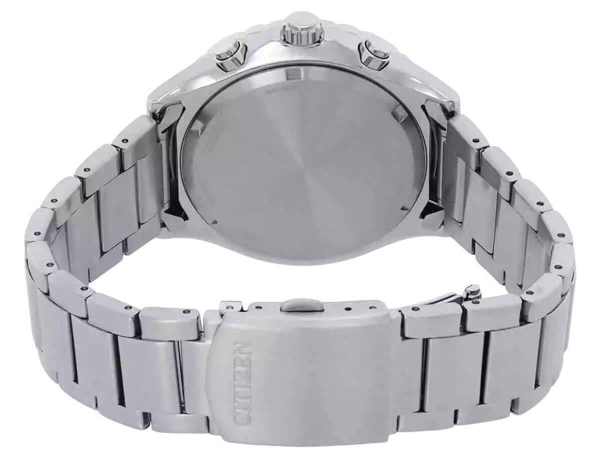 Left. Citizen - Eco-Drive Chronograph GMT Stainless Steel Green Dial AT2561-81X 100M Men's Watch - Green.