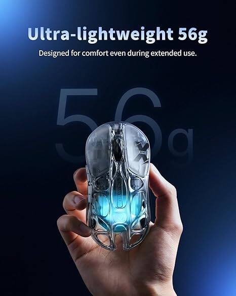 Ultra-lightweight 56g  
Designed for comfort even during extended use.