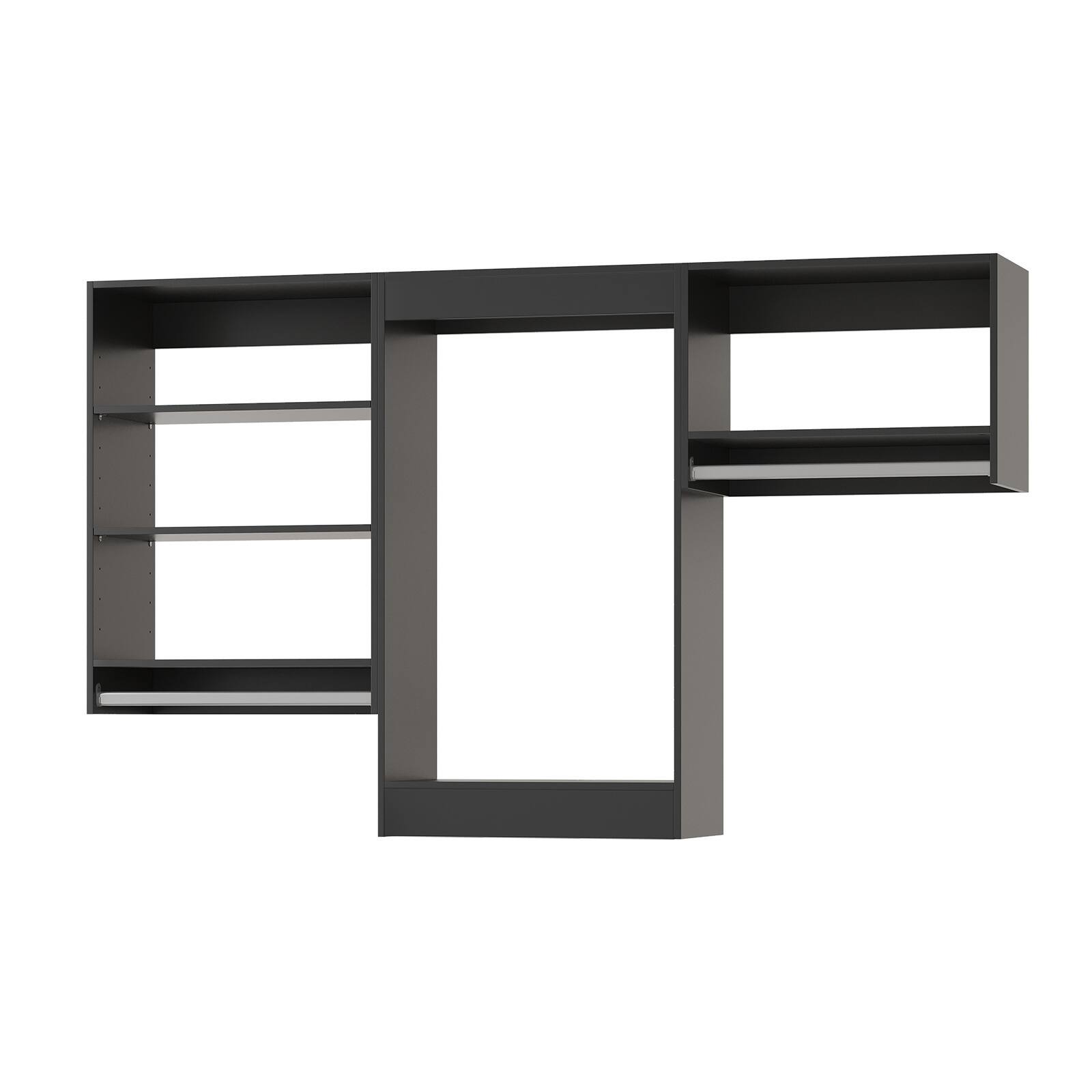 Alt View 4. Roomtec - Roomtec 84 in Black Modular Closet System Unit-Customizable Wall Mounted Walk-In Closets for Bedroom or Walk-in Closet - Black.