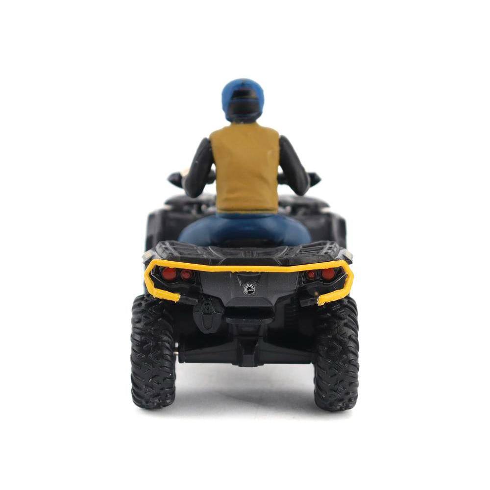 Alt View 1. BRP Models - Can-Am Outlander XT-P 1000R ATV Iron Gray and Neo Yellow with Driver Figure 1/32 Diecast Model by BRP Models - Gray and Neo Yellow.