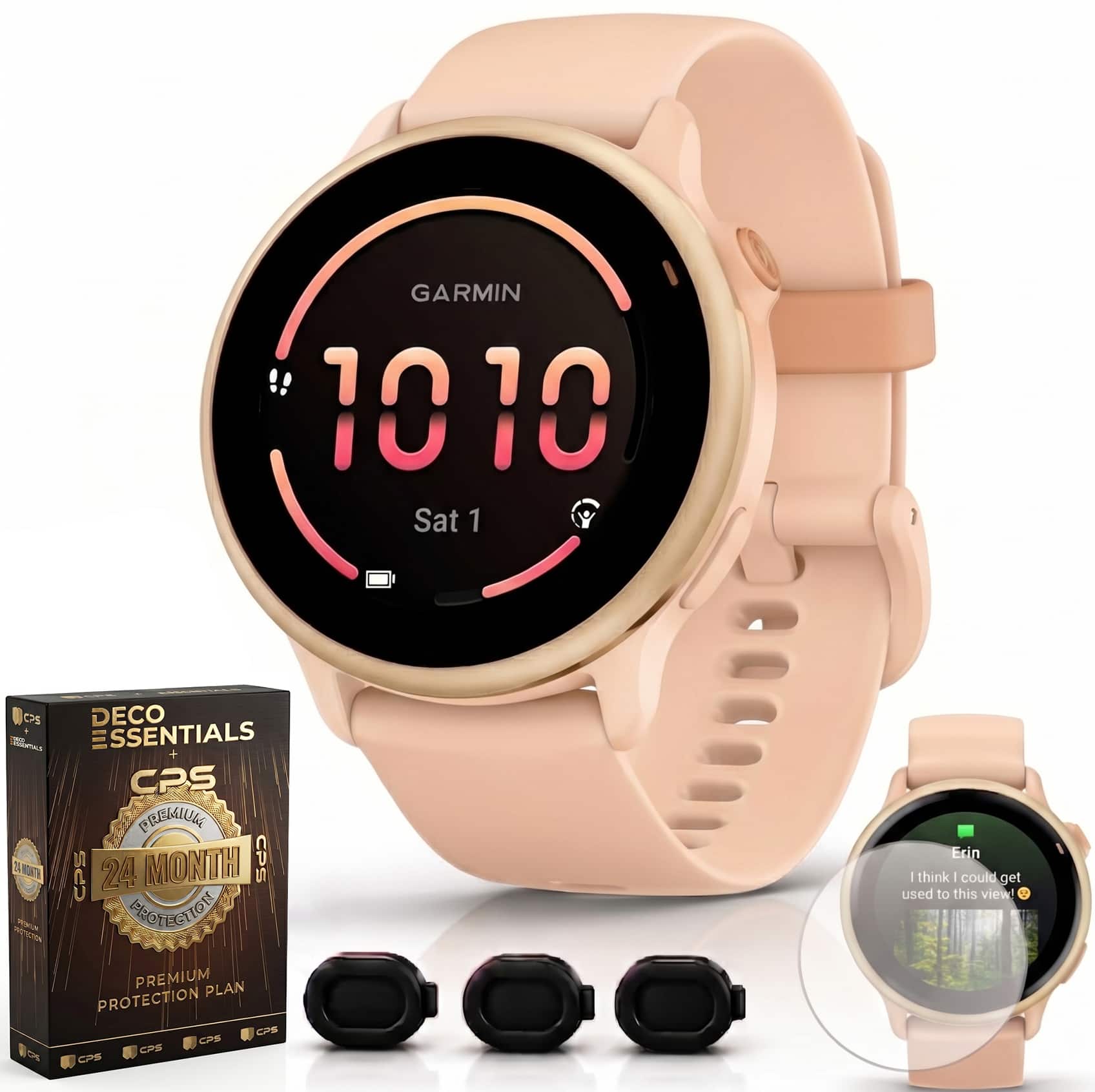 Garmin - VIVOACTIVE 6 Health & Fitness GPS Smartwatch 42mm + 2-Year Extended Warranty Accessory Package - Metallic Pink Dawn with Pink Dawn Band - (2025)