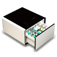 Livtab - Smart Side Table with Fridge, Wireless Charging, USB & Power Outlets, Motion Sensor Night Light, Perfect for Bedroom - WHITE - Front_Zoom