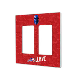 Keyscaper - Buffalo Bills 2024 Illustrated Limited Edition Double Rocker Light Switch Plate - White