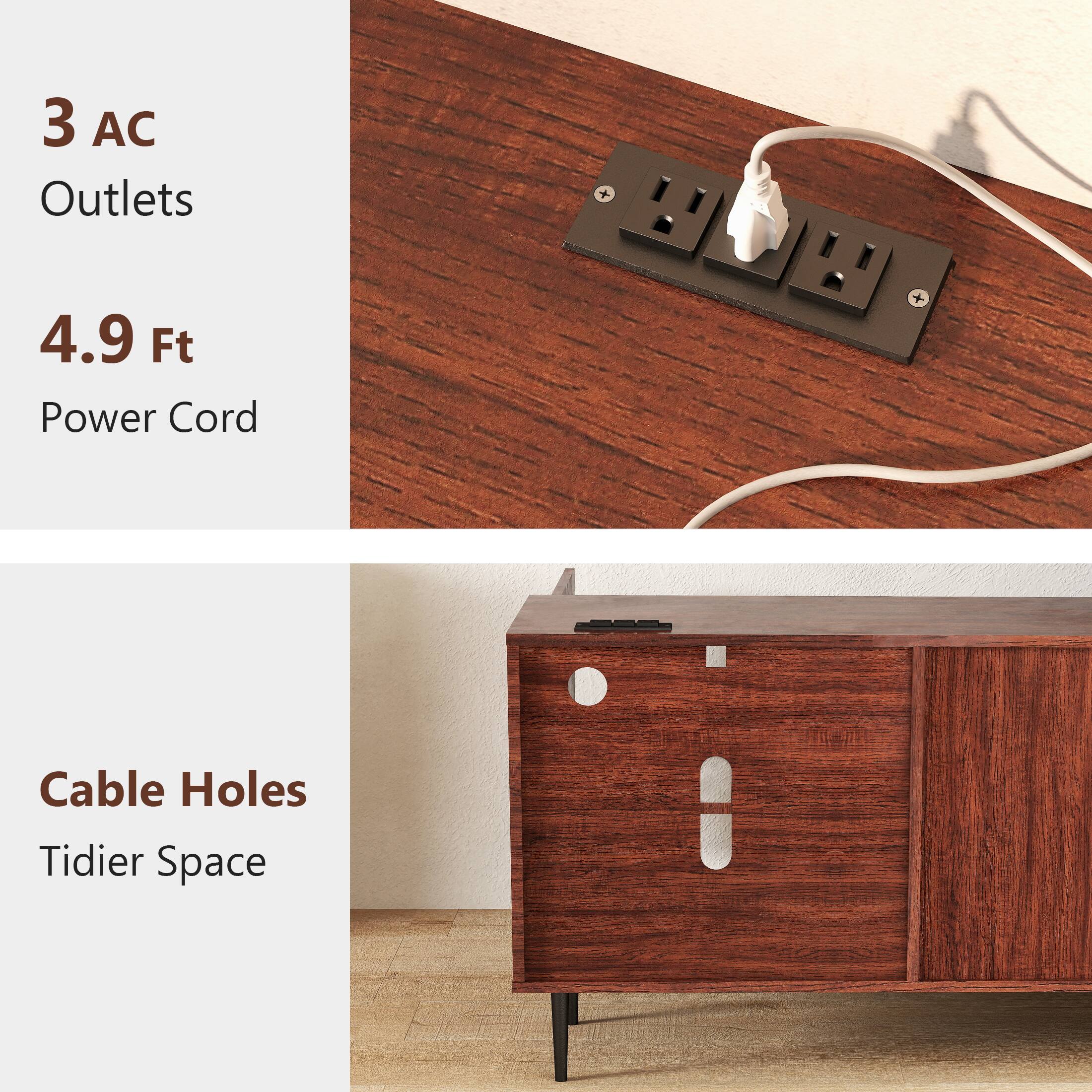 3 AC Outlets
4.9 Ft Power Cord
Cable Holes
Tidier Space