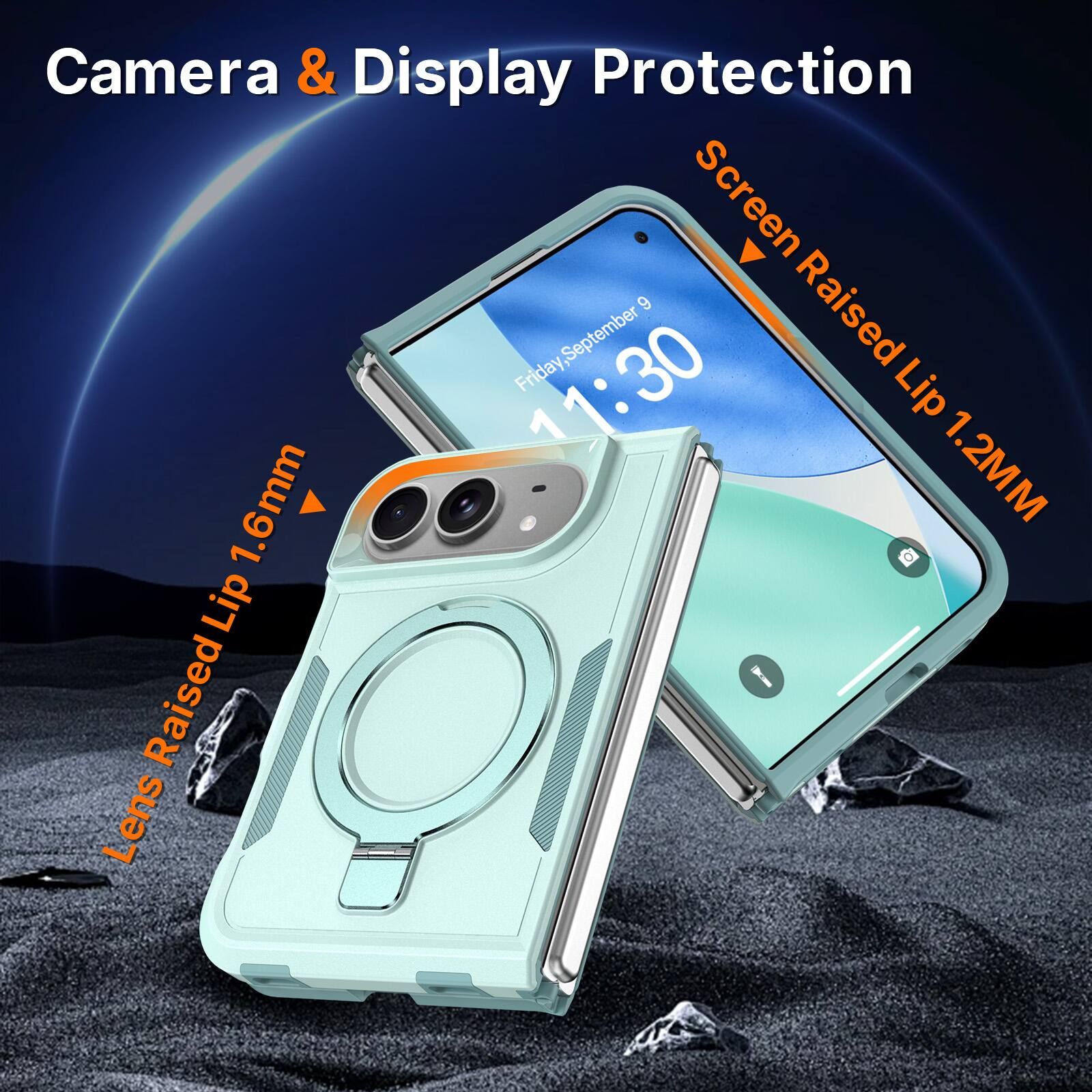 Camera & Display Protection

Screen Raised Lip 1.2MM

Lens Raised Lip 1.6mm
