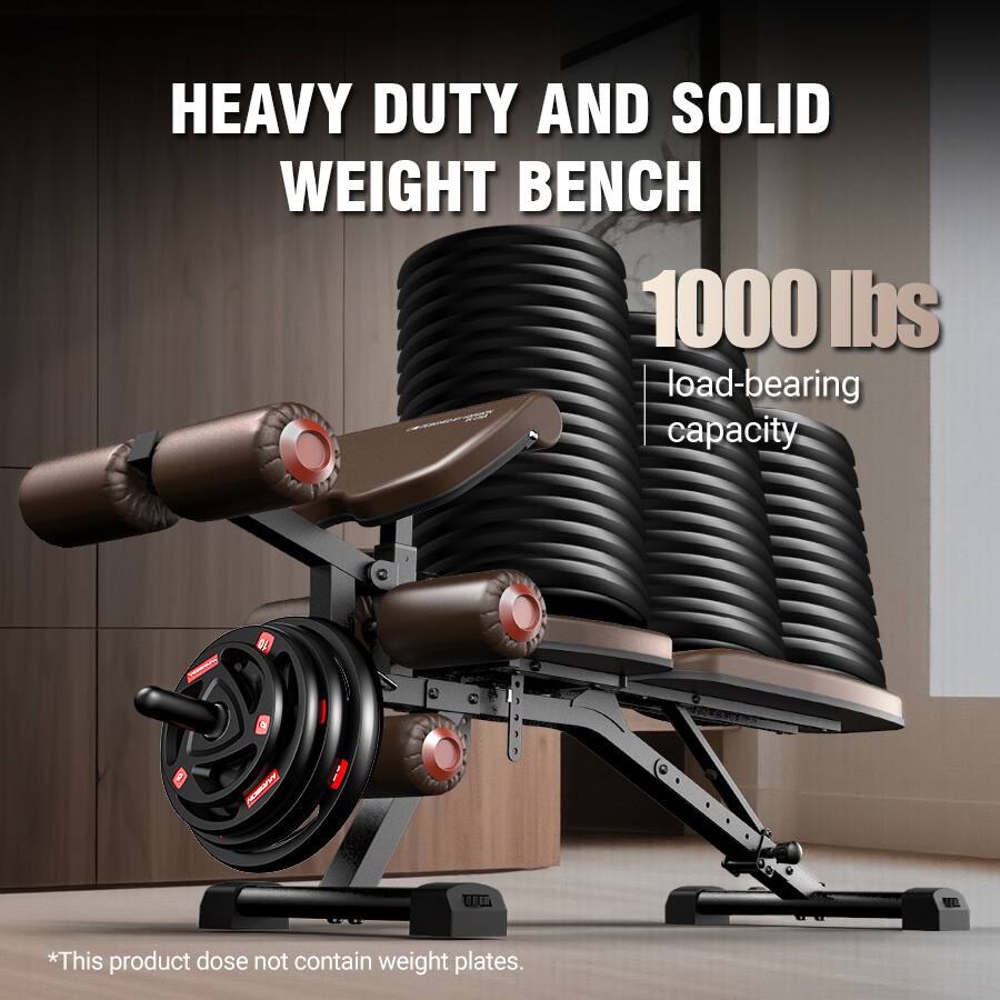 HEAVY DUTY AND SOLID WEIGHT BENCH  
1000 lbs load-bearing capacity  
*This product does not contain weight plates.