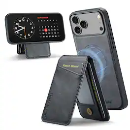 Dteck - Detachable Magnetic Wallet Case For Apple iPhone 17 Pro Max Shockproof Leather RFID Blocking Flip Kickstand Cover - Black