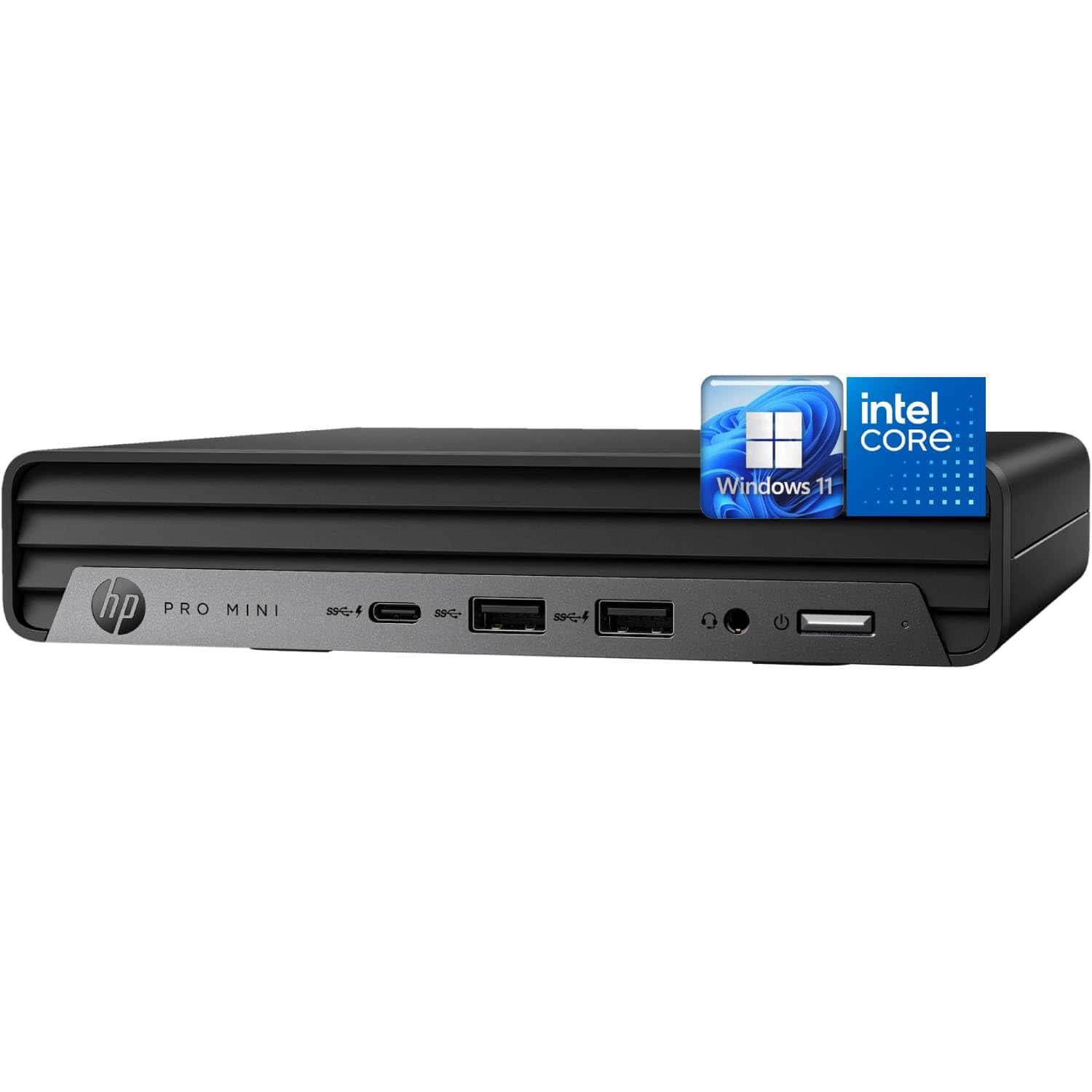 HP - Pro Mini 400 G9 Mini PC, Intel Celeron G6900T, 8GB DDR5, 256GB SSD, Dual 4K, USB-C, WiFi 6, Win 13 Pro - Black