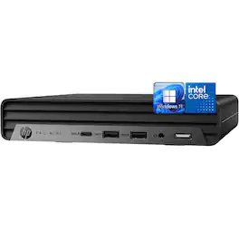 HP - Pro Mini 400 G9 Desktop, Intel Celeron G6900T, 16GB DDR5, 1TB PCIe SSD, Dual 4K, USB-C, WiFi 6, Win 11 Pro - Black